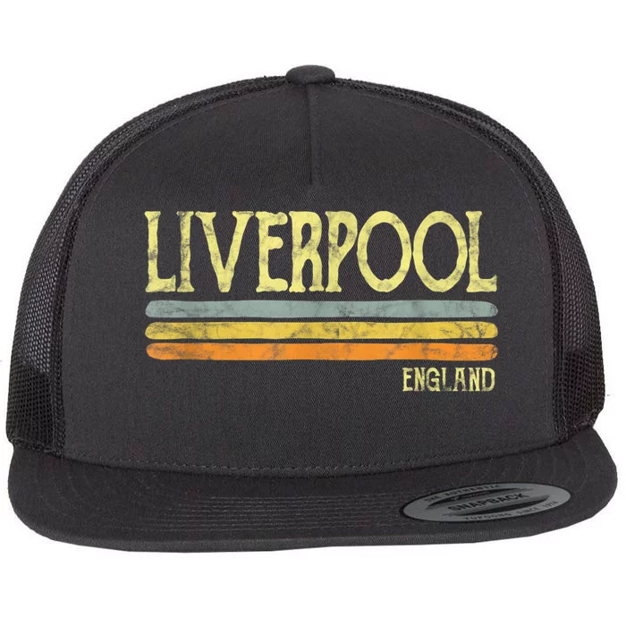 Vintage Liverpool England Tshirt British Love Gift Souvenir Flat Bill Trucker Hat