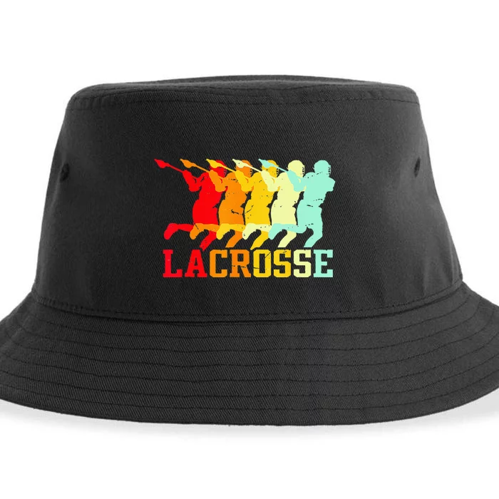 Vintage Lacrosse Funny Lacrosse For College Lacrosse Sustainable Bucket Hat