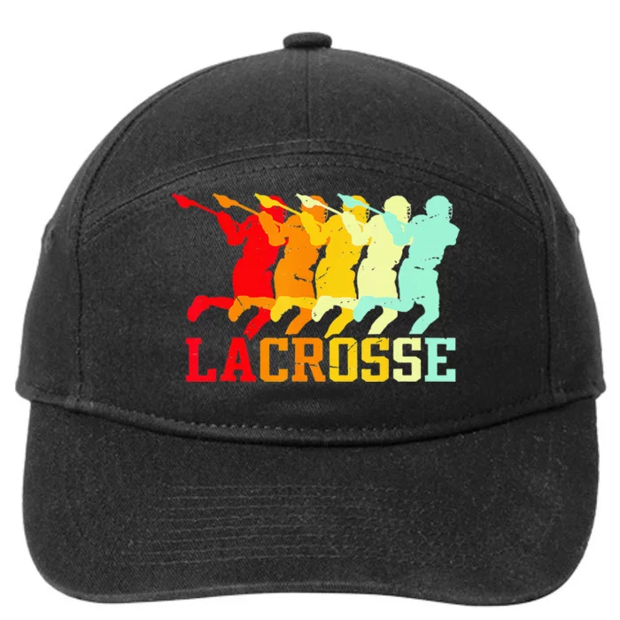 Vintage Lacrosse Funny Lacrosse For College Lacrosse 7-Panel Snapback Hat