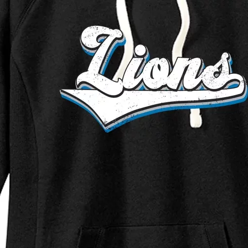 Vintage Lion Football Logo Women's Fleece Hoodie