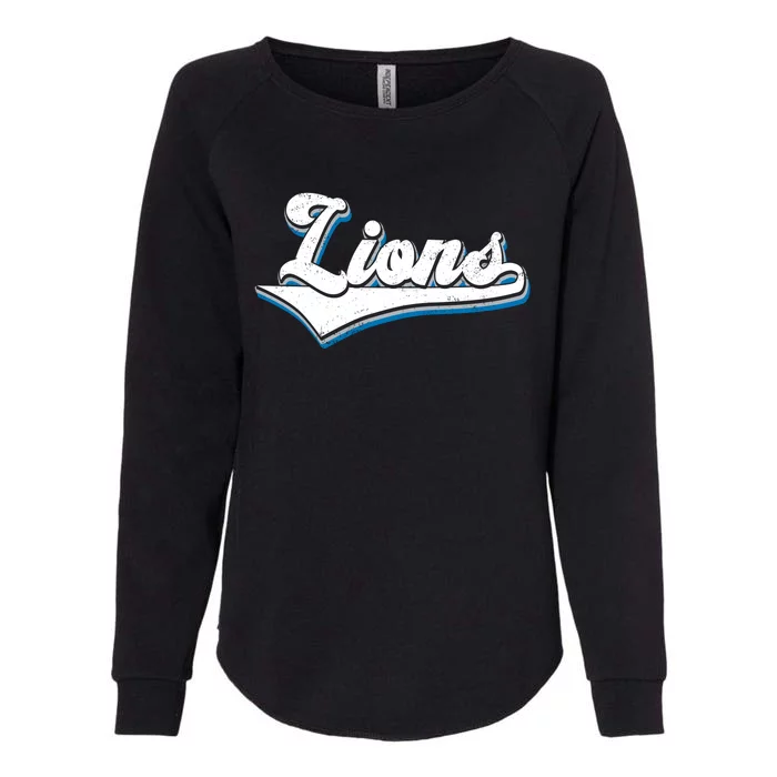 Vintage Lion Football Logo Womens California Wash Sweatshirt