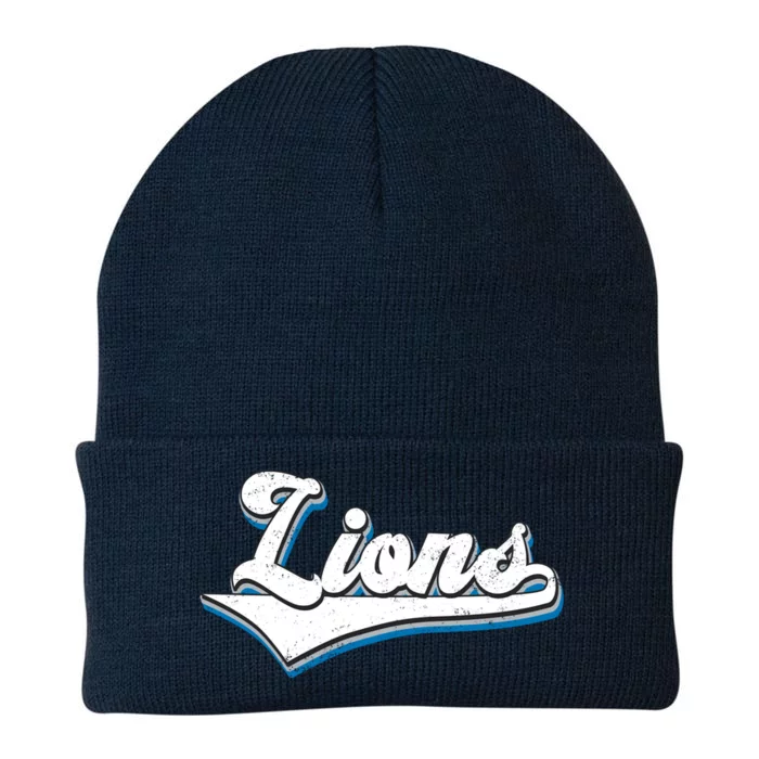 Vintage Lion Football Logo Knit Cap Winter Beanie