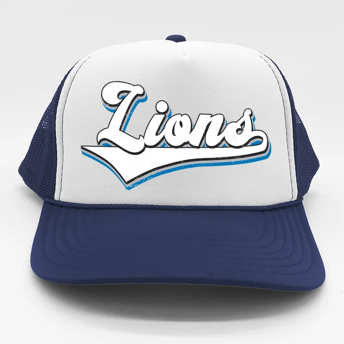 Vintage Lion Football Logo Trucker Hat