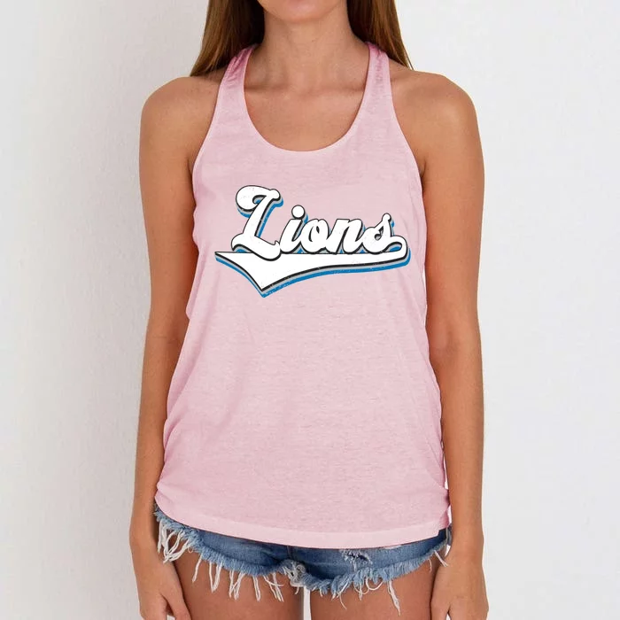 Vintage Lion Football Logo Women's Knotted Racerback Tank