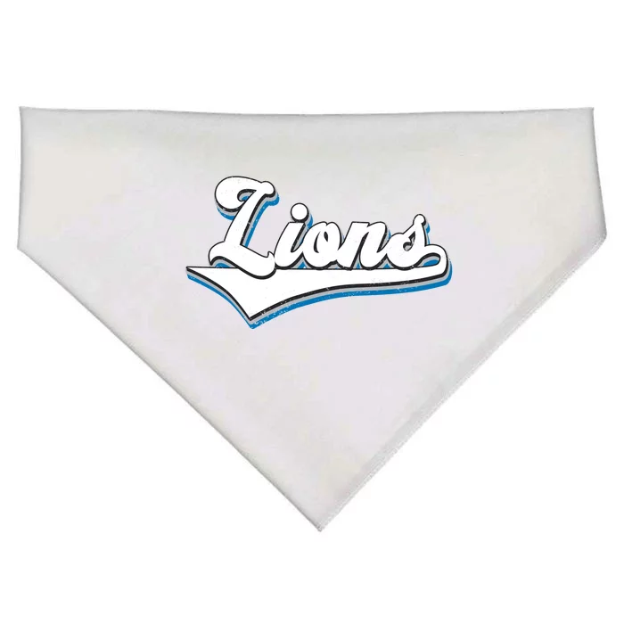 Vintage Lion Football Logo USA-Made Doggie Bandana