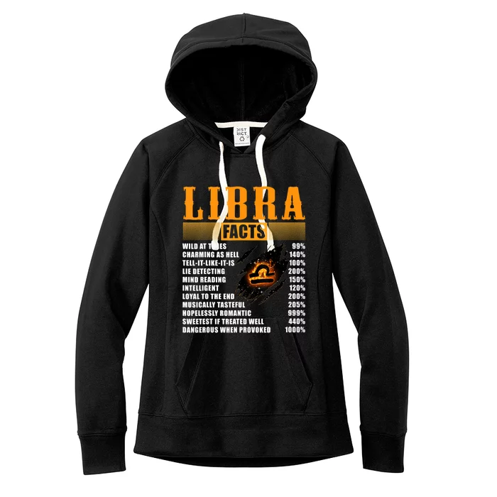 Vintage Libra Facts Funny Zodiac Sign Birthday Horoscope Meaningful Gift Women's Fleece Hoodie