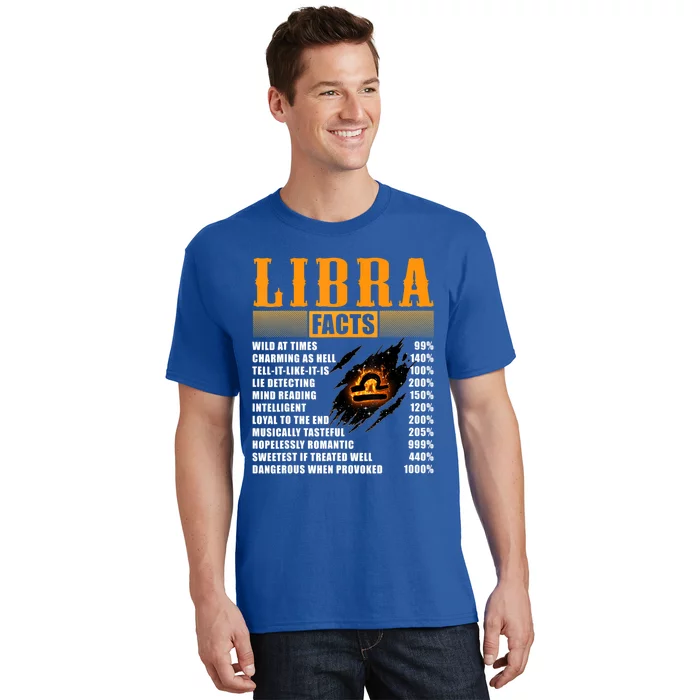 Vintage Libra Facts Funny Zodiac Sign Birthday Horoscope Meaningful Gift T-Shirt