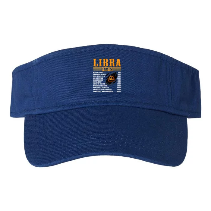 Vintage Libra Facts Funny Zodiac Sign Birthday Horoscope Meaningful Gift Valucap Bio-Washed Visor