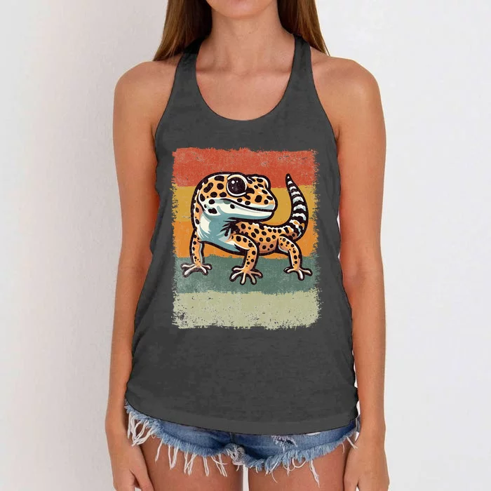 Vintage Leopard Gecko Women's Knotted Racerback Tank