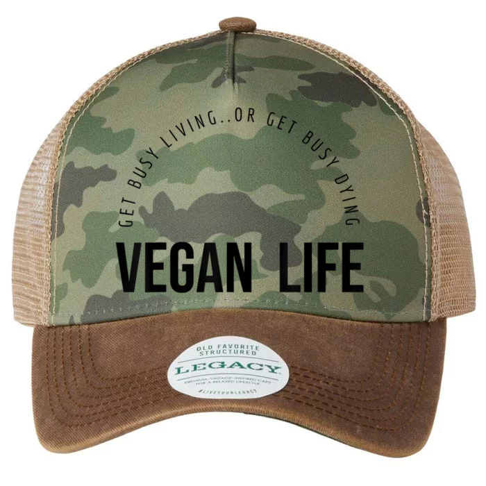 Vegan Life Get Busy Living Or Get Busy Dying Legacy Tie Dye Trucker Hat