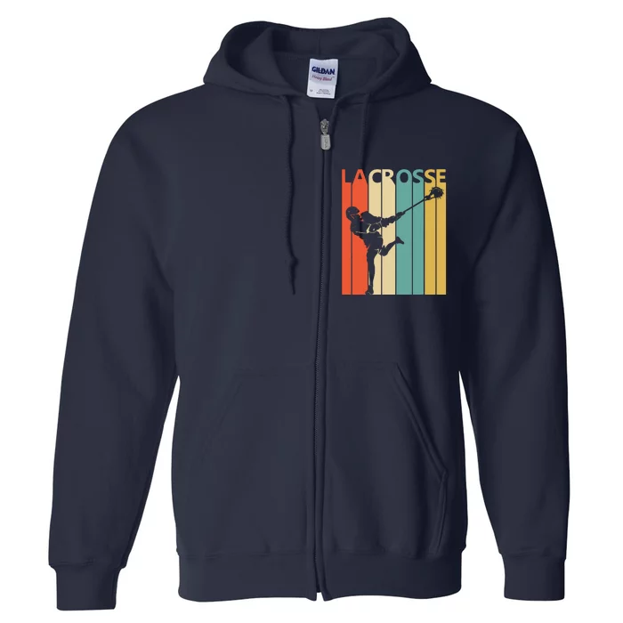 Vintage Lacrosse, Gift For Lacrosse Player Full Zip Hoodie