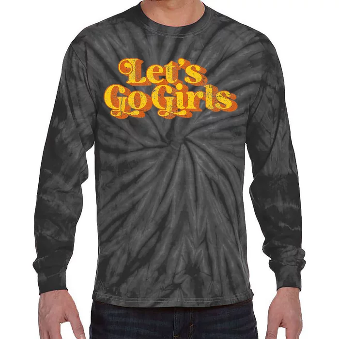 Vintage Lets Go Funny Country Music Retro 70s Tie-Dye Long Sleeve Shirt