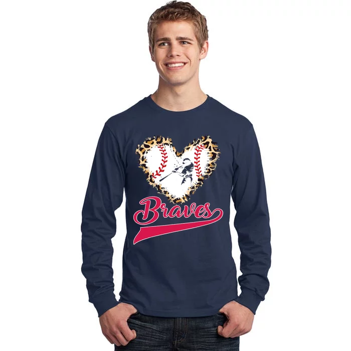 Vintage Leopard Hearts Brave Proud Strong Tall Long Sleeve T-Shirt