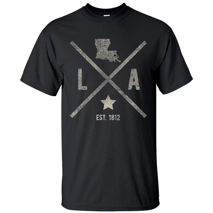 Vintage Louisiana Home State Outline La Map Silhouette Tall T-Shirt