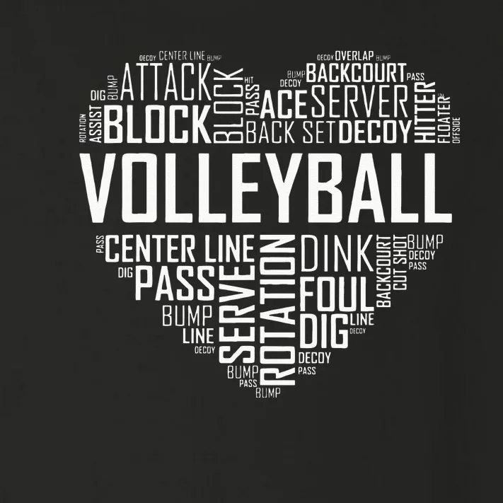 Volleyball Lover Heart Volley Gift For Players And Coaches Toddler Long Sleeve Shirt