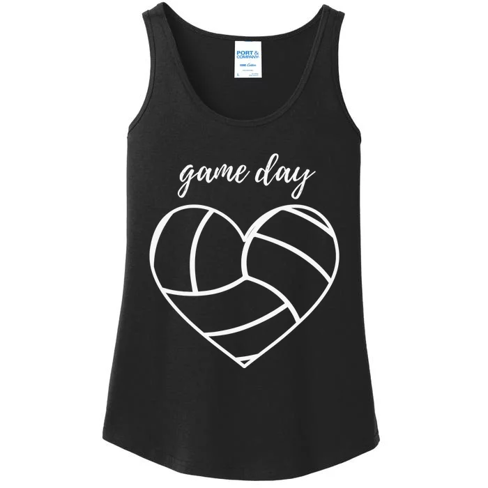 Volleyball Lover Heart Volley Gift for Players and Coaches Ladies Essential Tank