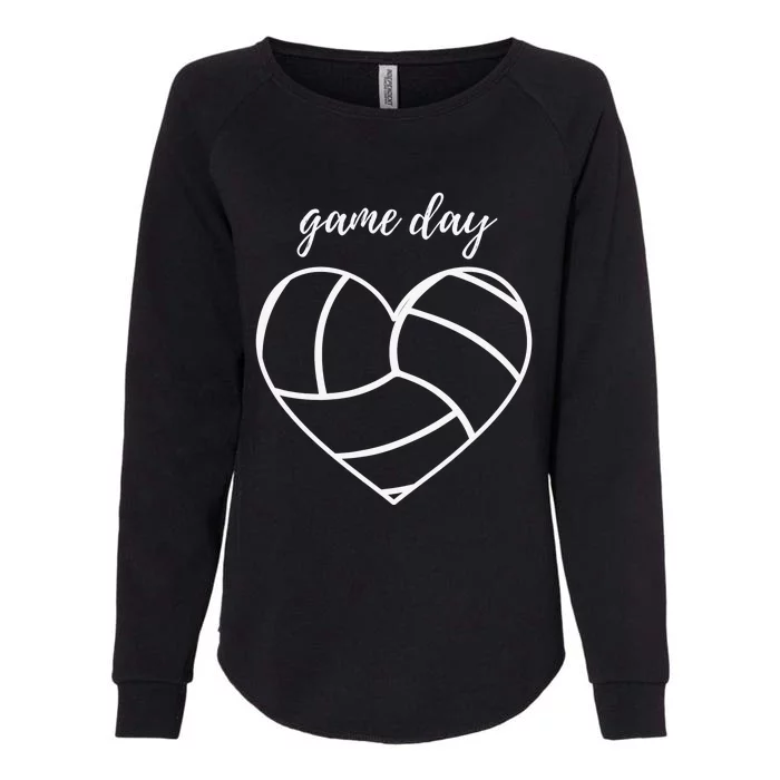 Volleyball Lover Heart Volley Gift for Players and Coaches Womens California Wash Sweatshirt