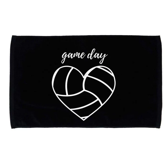 Volleyball Lover Heart Volley Gift for Players and Coaches Microfiber Hand Towel