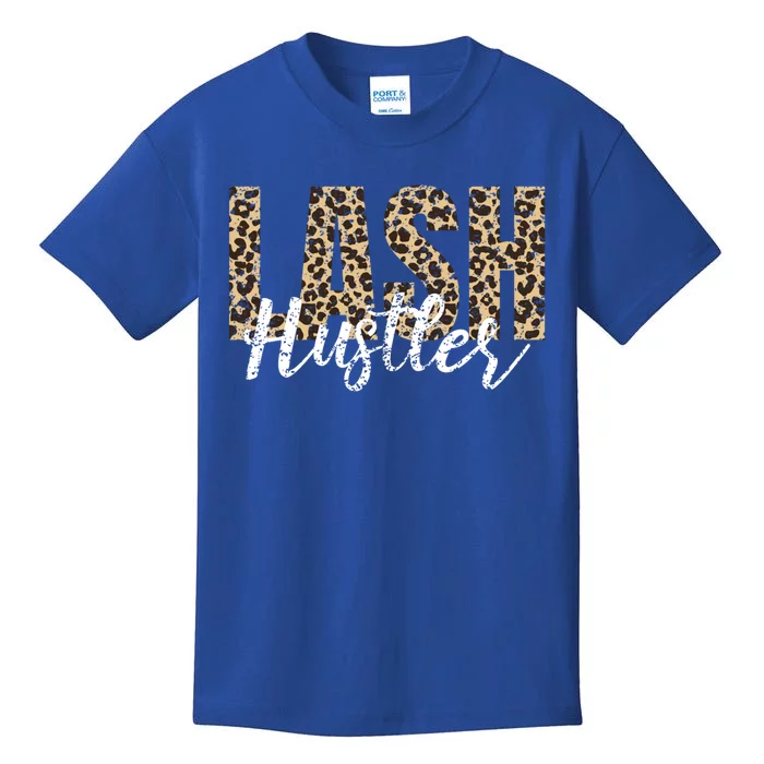 Vintage Lash Hustler Lash Artist Lash Tech Leopard Eyelash Cool Gift Kids T-Shirt