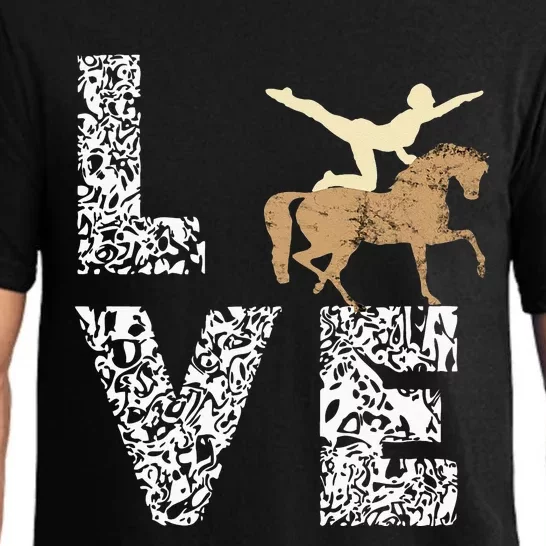 Vaulting Love Horseback Equestrian Horse Riding Acrobatics Pajama Set