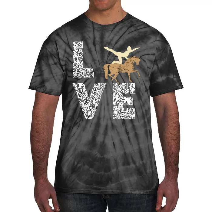 Vaulting Love Horseback Equestrian Horse Riding Acrobatics Tie-Dye T-Shirt