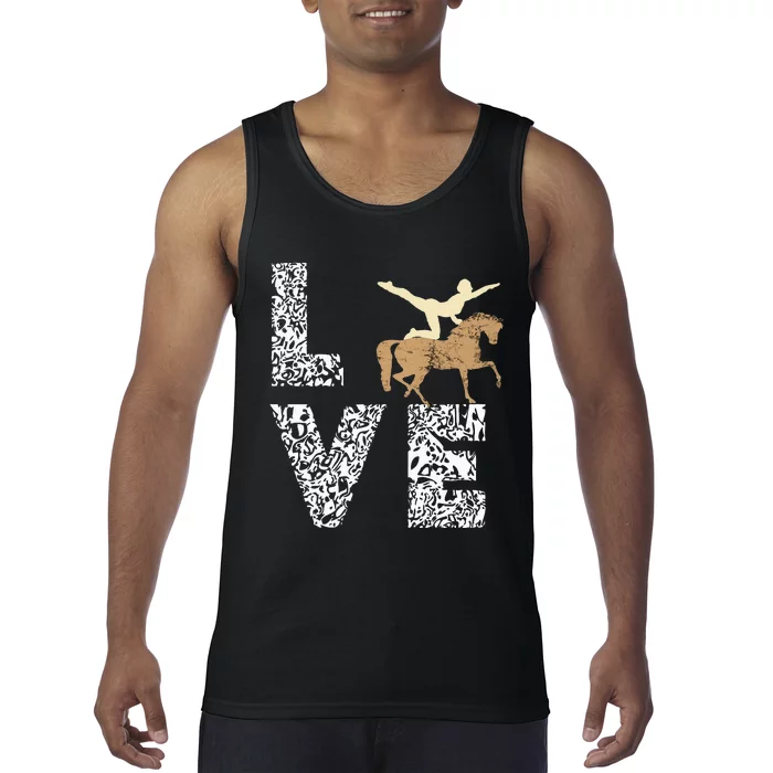 Vaulting Love Horseback Equestrian Horse Riding Acrobatics Tank Top