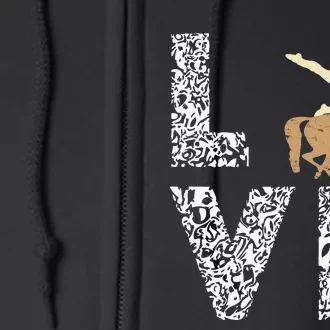 Vaulting Love Horseback Equestrian Horse Riding Acrobatics Full Zip Hoodie