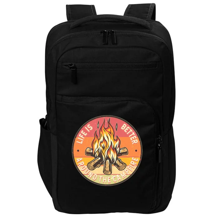 Vintage Life Is Better Around The Campfire Emblem Impact Tech Backpack