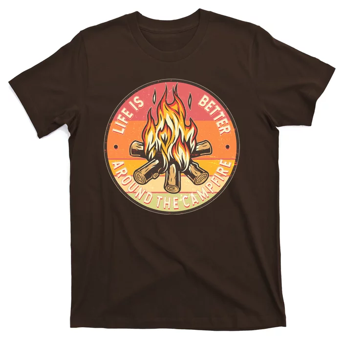 Vintage Life Is Better Around The Campfire Emblem T-Shirt