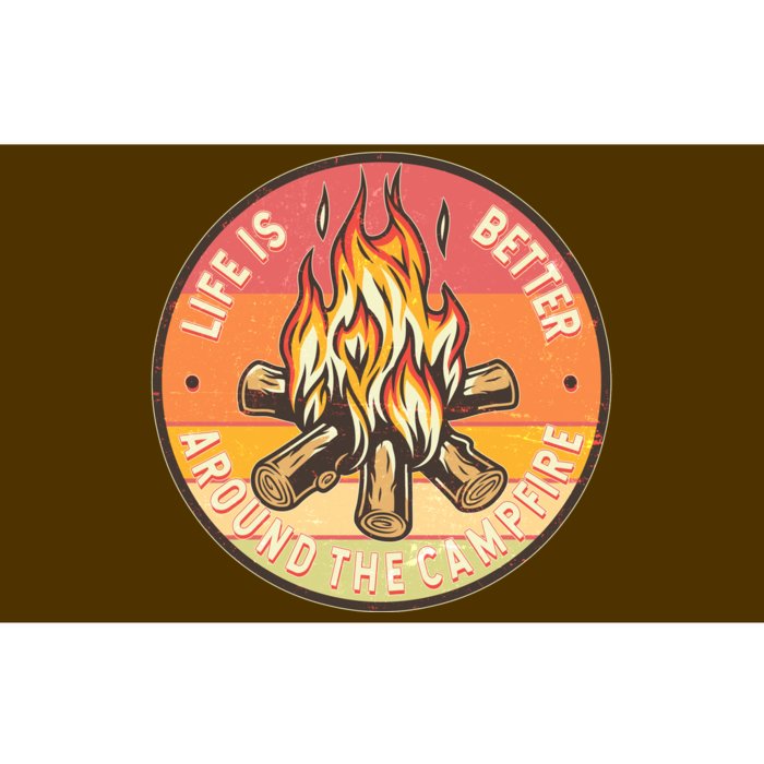 Vintage Life Is Better Around The Campfire Emblem Bumper Sticker