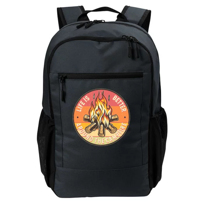 Vintage Life Is Better Around The Campfire Emblem Daily Commute Backpack