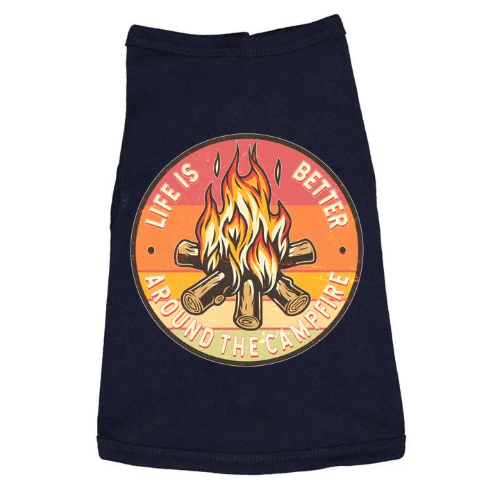 Vintage Life Is Better Around The Campfire Emblem Doggie Tank