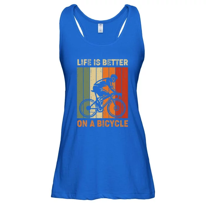 Vintage Life Is Better On A Bicycle Ladies Essential Flowy Tank