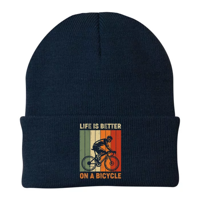 Vintage Life Is Better On A Bicycle Knit Cap Winter Beanie