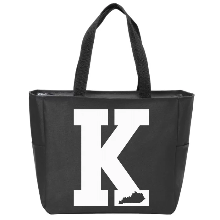 Vintage Letter K Kentucky Blue Zip Tote Bag