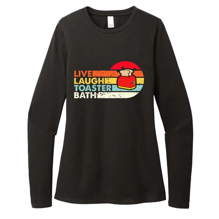 Vintage Live Laugh Toaster Bath Retro Sunset Funny Toaster Womens CVC Long Sleeve Shirt