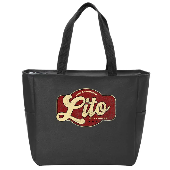 Vintage Lito Like A Grandpa But Cooler Zip Tote Bag