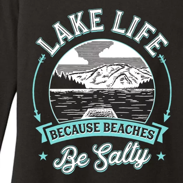 Vintage Lake Life Because Beaches Be Salty Womens CVC Long Sleeve Shirt