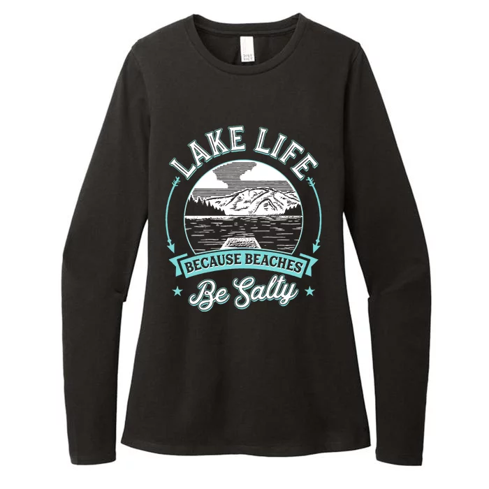 Vintage Lake Life Because Beaches Be Salty Womens CVC Long Sleeve Shirt