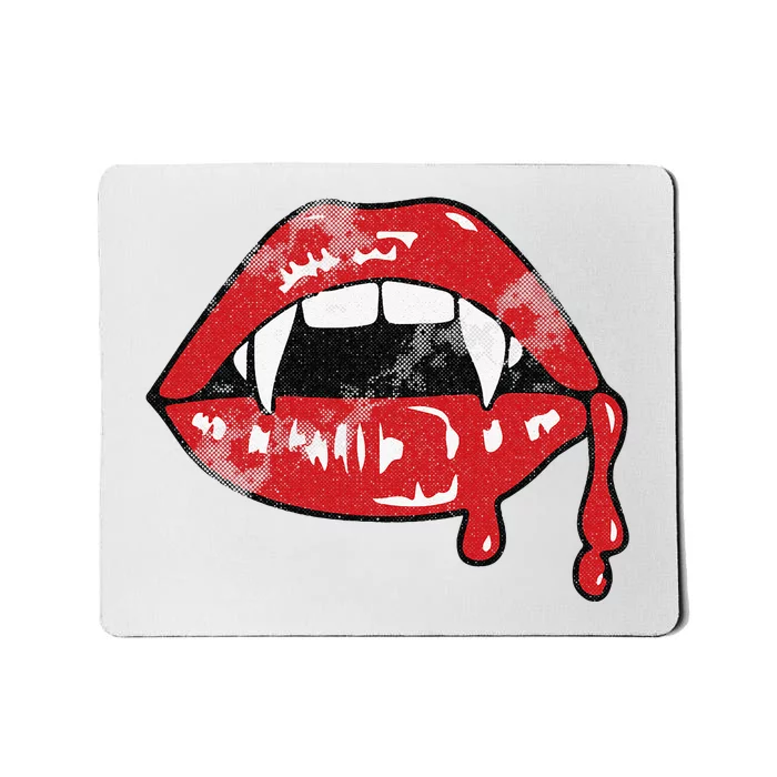 Vampire Lips Lazy Halloween Costume Blood Fangs Mousepad