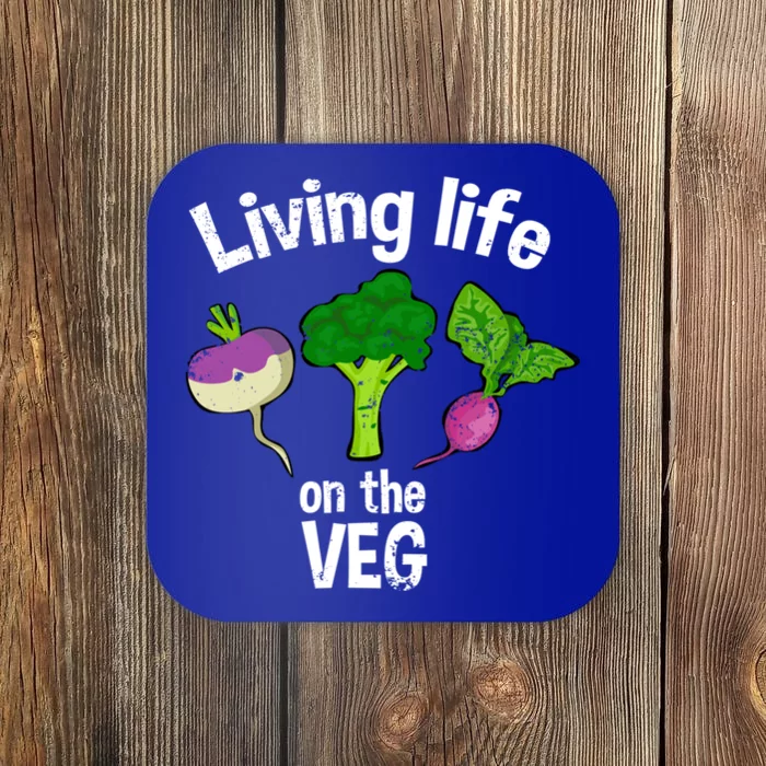 Vegan Living Life On The Veg Graphic Vegetable Meaningful Gift Coaster