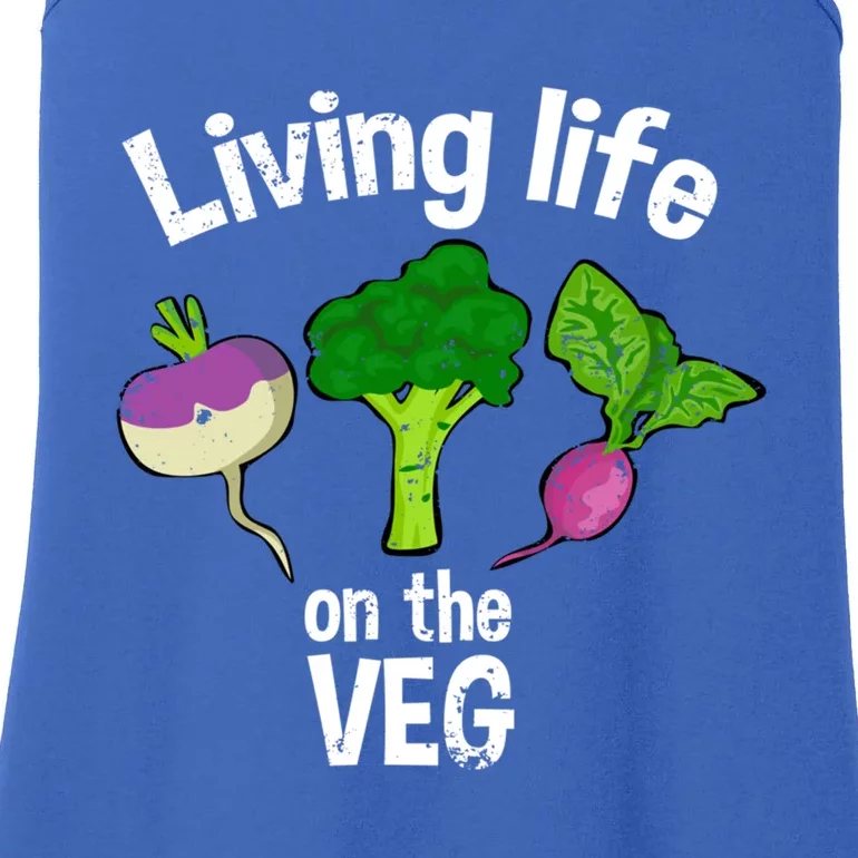 Vegan Living Life On The Veg Graphic Vegetable Meaningful Gift Ladies Essential Tank