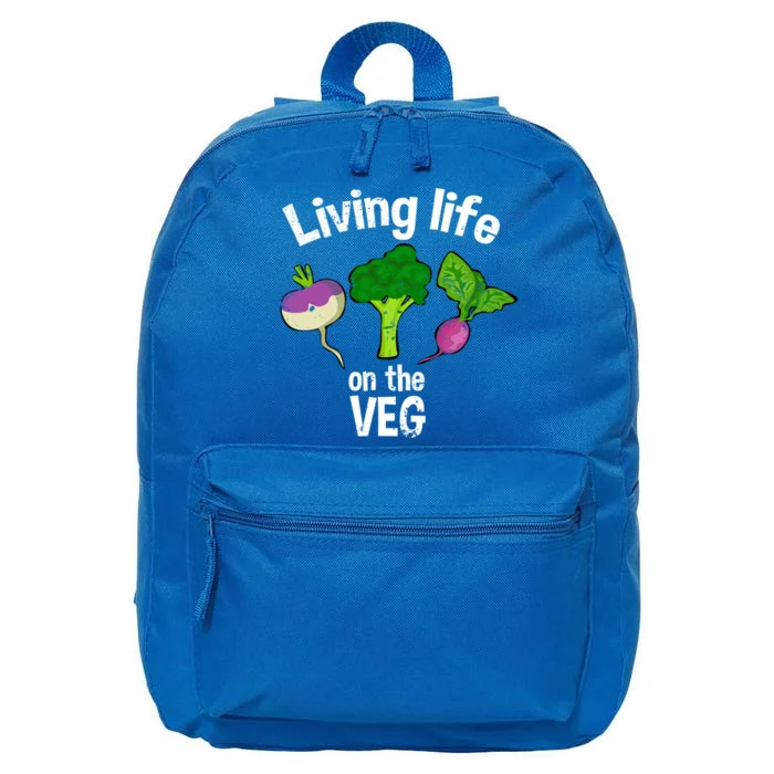 Vegan Living Life On The Veg Graphic Vegetable Meaningful Gift 16 in Basic Backpack