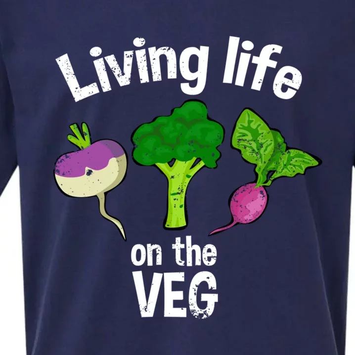 Vegan Living Life On The Veg Graphic Vegetable Meaningful Gift Sueded Cloud Jersey T-Shirt