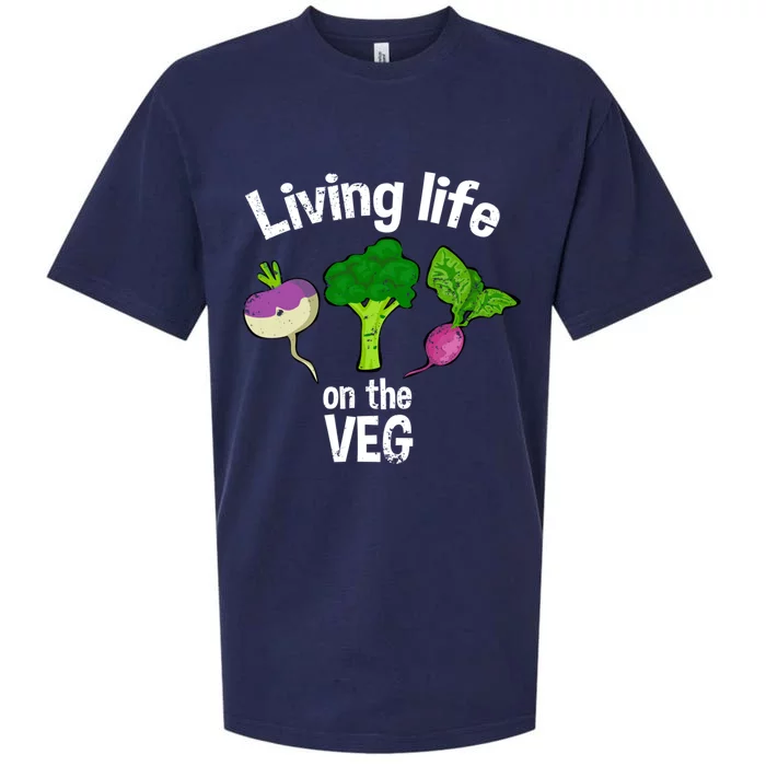 Vegan Living Life On The Veg Graphic Vegetable Meaningful Gift Sueded Cloud Jersey T-Shirt