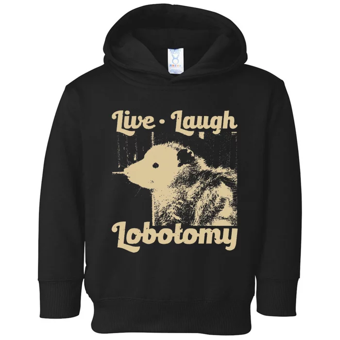 Vintage Live Laugh Lobotomy Lobotomies Retro Opossum Lovers Toddler Hoodie