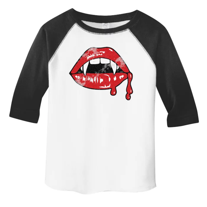 Vampire Lips Lazy Halloween Costume Blood Fangs Toddler Fine Jersey T-Shirt