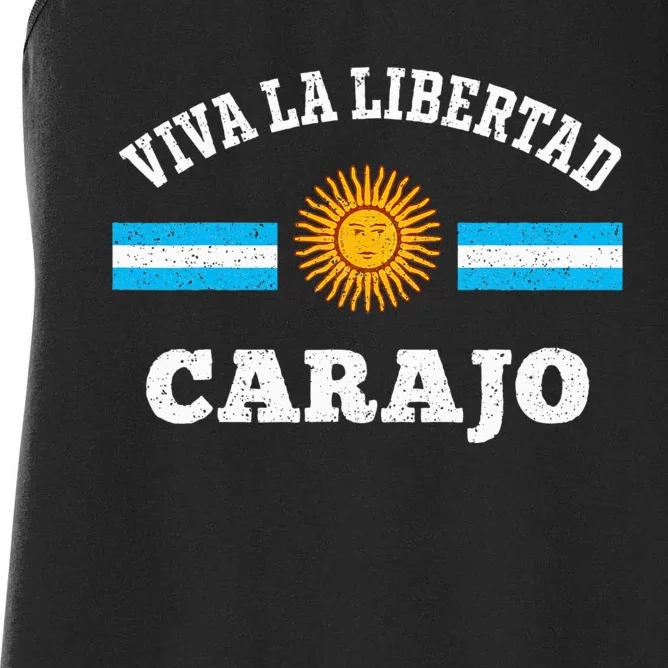 Viva La Libertad Carajo Javier Milei Presidente De Argentina Women's Racerback Tank