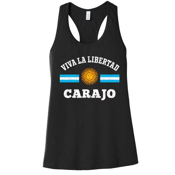 Viva La Libertad Carajo Javier Milei Presidente De Argentina Women's Racerback Tank