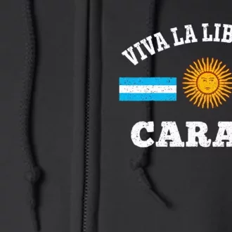 Viva La Libertad Carajo Javier Milei Presidente De Argentina Full Zip Hoodie